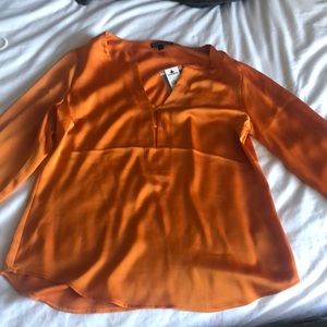 Express orange long sleeve dress work shirt